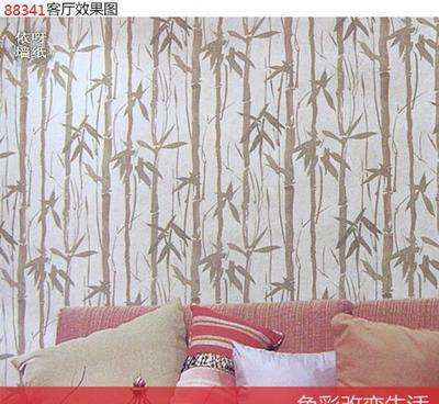 竹子环保无纺布 客厅餐厅壁纸 电视沙发背景墙纸